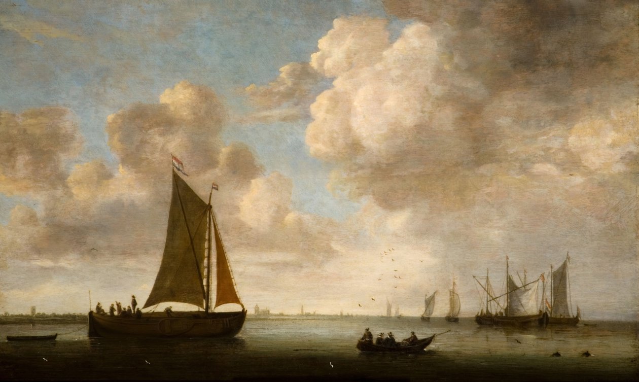 Odległy widok na holenderskie wybrzeże, 1660. autorstwa Justus Verwer