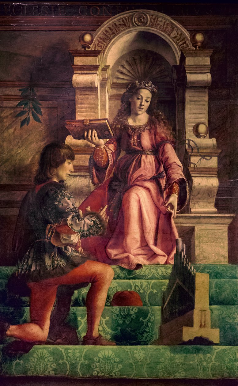 Muzyka, ok. 1470 (olej na topoli) autorstwa Justus of Ghent