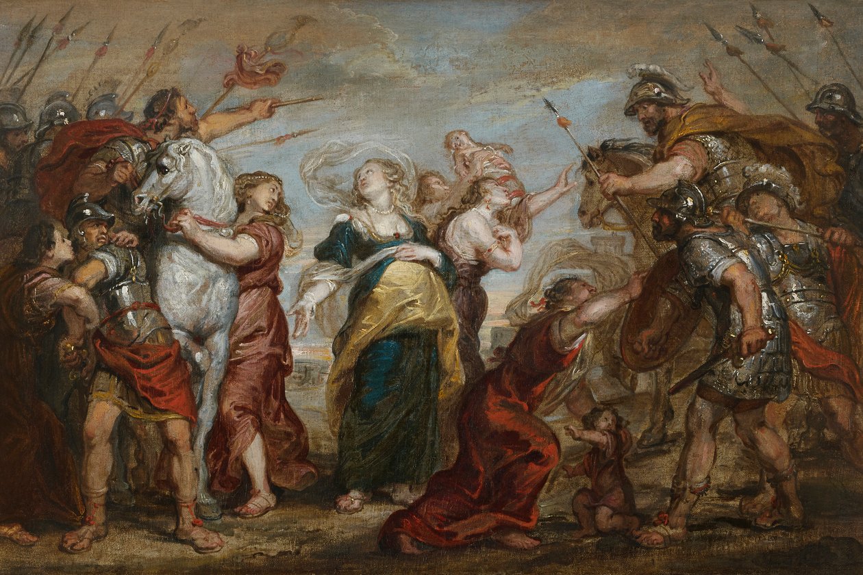 Pojednanie Rzymian i Sabinów, c. 1655-1656. autorstwa Justus van Egmont