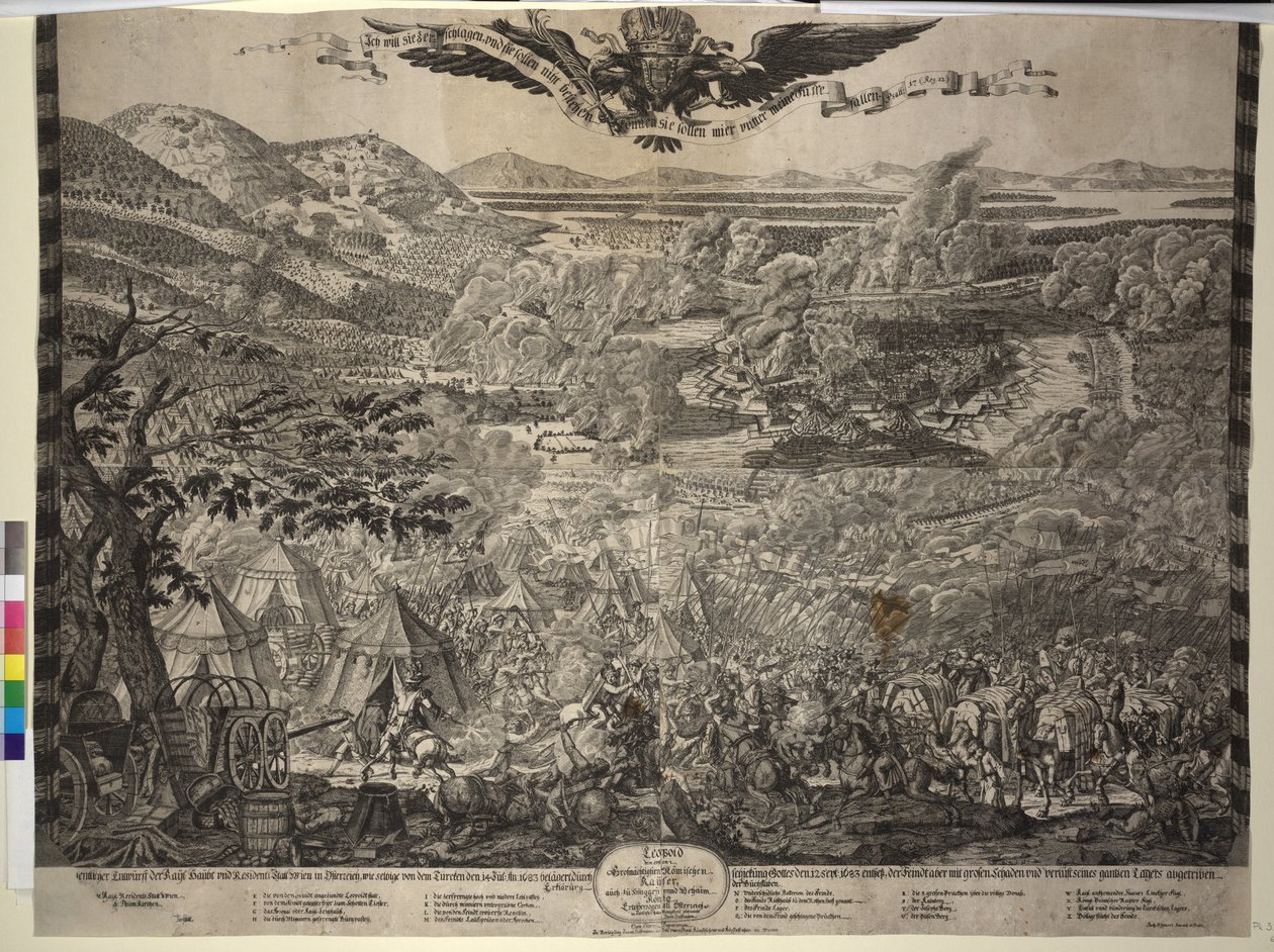 Tureckie oblężenie Wiednia 1683 (druk) autorstwa Justus van den Nypoort