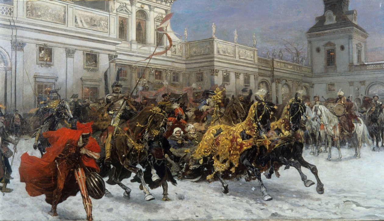 Wyjazd Marysieńki z Wilanowa autorstwa Jozef Brandt