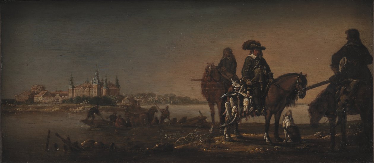 Książę Christian, pozorny spadkobierca, polowanie na kaczki w zamku Nykøbing autorstwa KMS 1530 Monogrammist A.M.