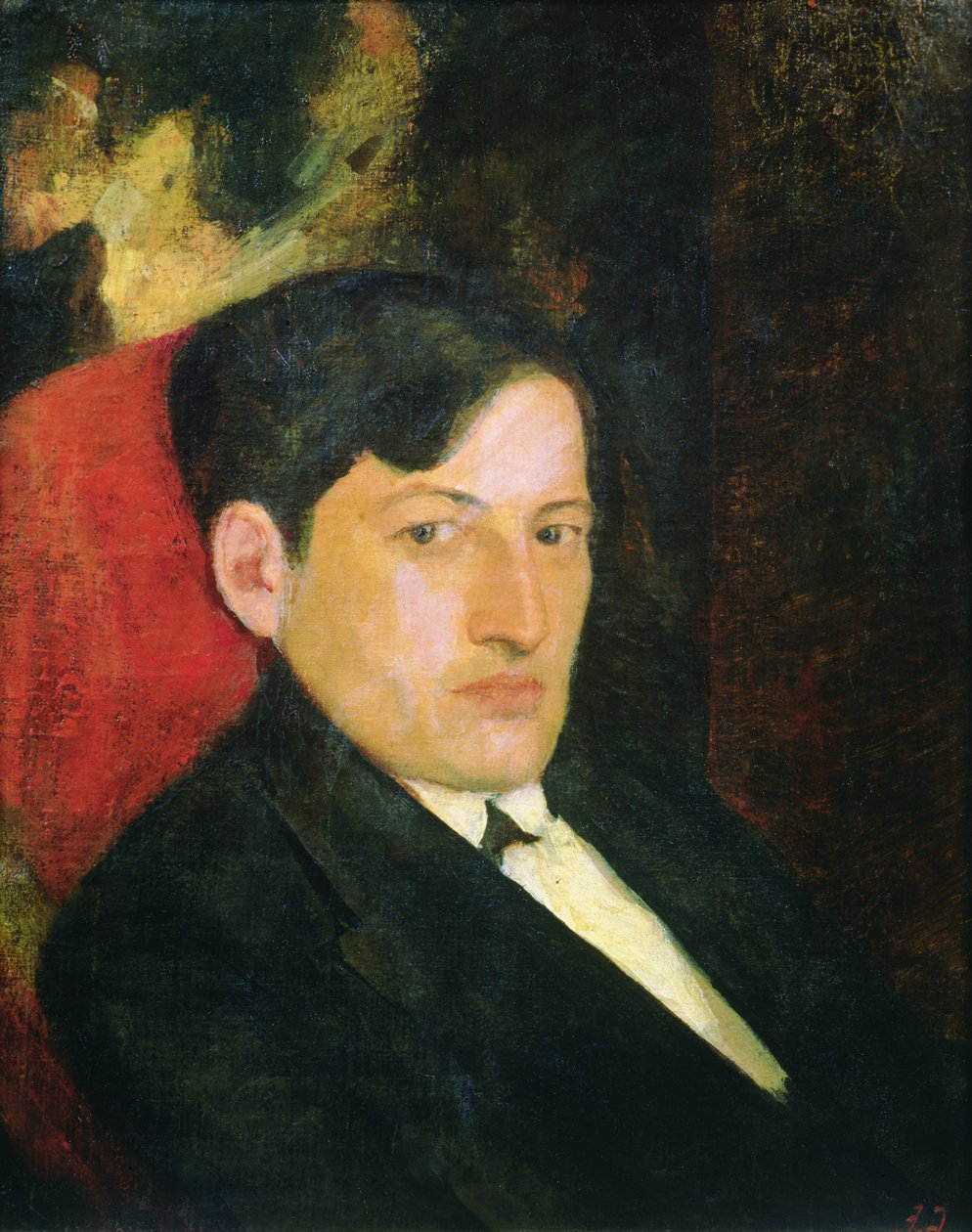 Portret D. Szewardnadze, 1921 (olej na kartonie) autorstwa K. Magalashvili