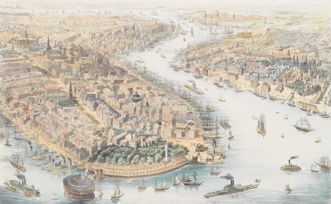 Nowy Jork Od południowego zachodu, ca. 1852. autorstwa K. Th. Westermann