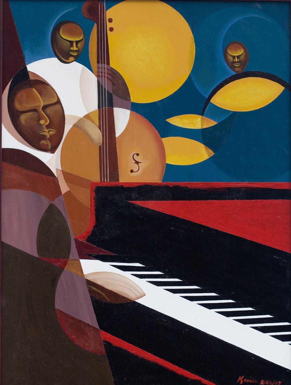 Cobalt Jazz, 2007 (olej i akryl na płótnie) autorstwa Kaaria Mucherera