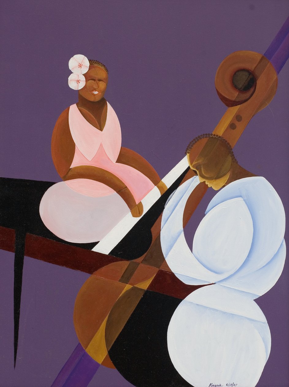 Lawendowy Jazz, 2007 (olej i akryl na płótnie) autorstwa Kaaria Mucherera