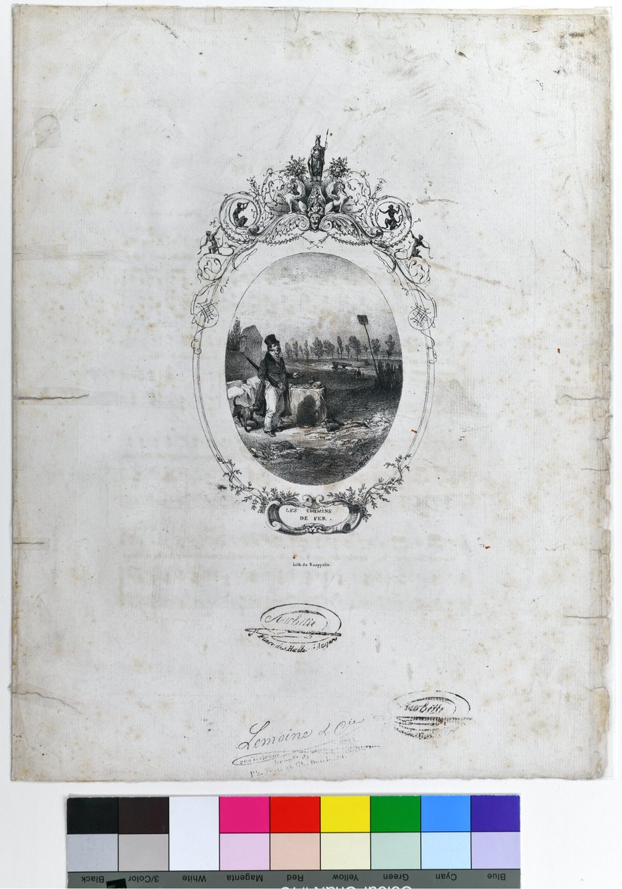 "Les Chemins de Fer", c1840 (litografia na papierze) autorstwa Kaeppelin et Compagnie