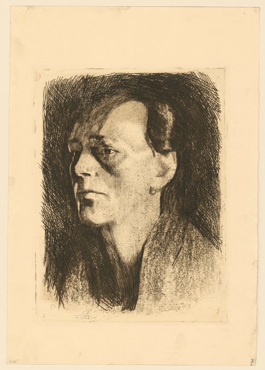 Robotnica (z kolczykiem) (1. stan) autorstwa Käthe Kollwitz