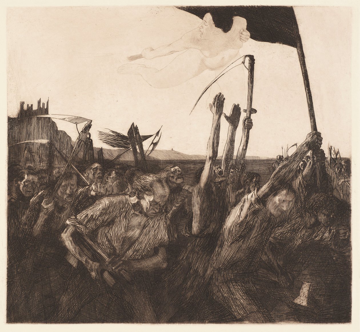 Zamieszanie (Uproar) autorstwa Käthe Kollwitz