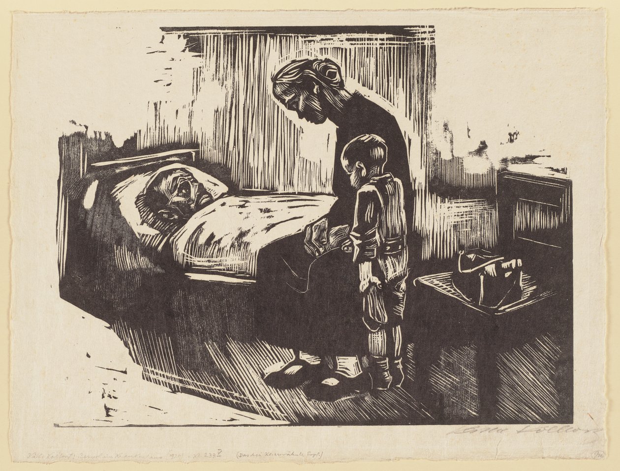 Wizyta w szpitalu autorstwa Käthe Kollwitz