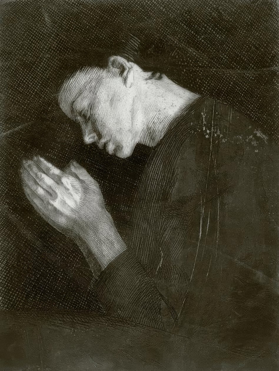 Modląca się dziewczyna autorstwa Käthe Kollwitz