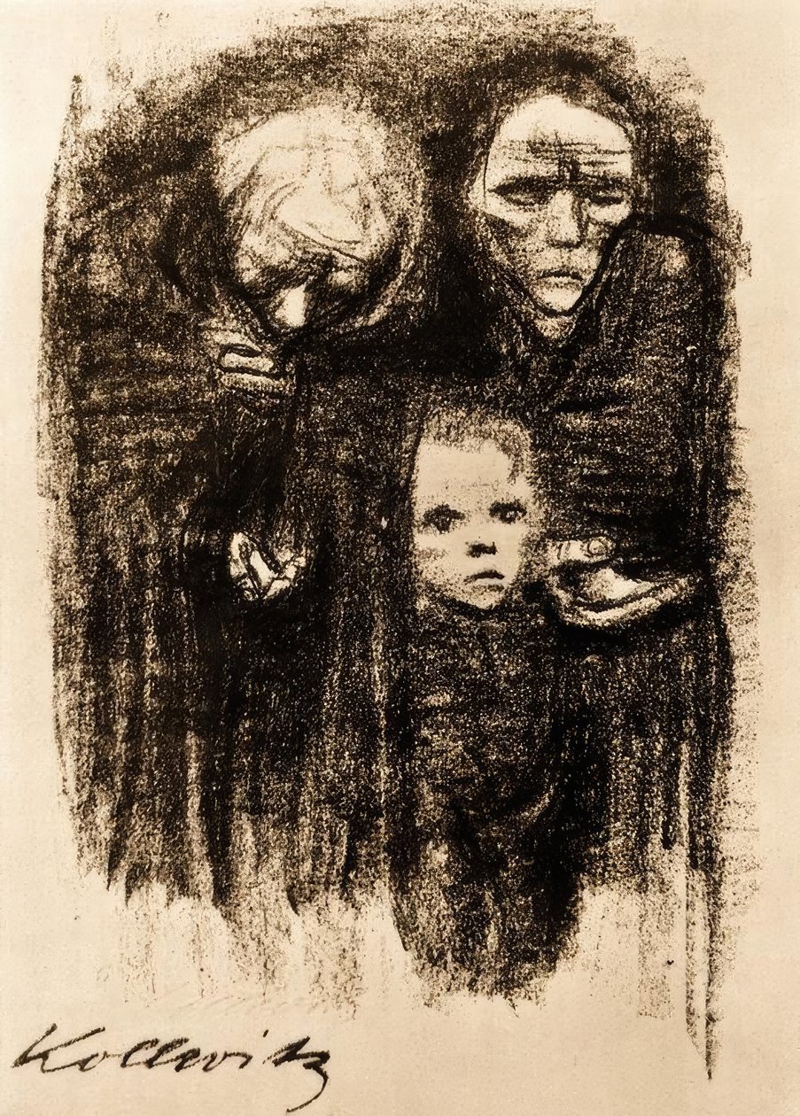 Żebranie autorstwa Käthe Kollwitz