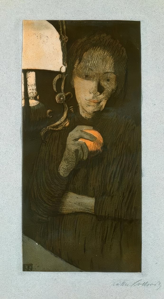 Kobieta z pomarańczą autorstwa Käthe Kollwitz