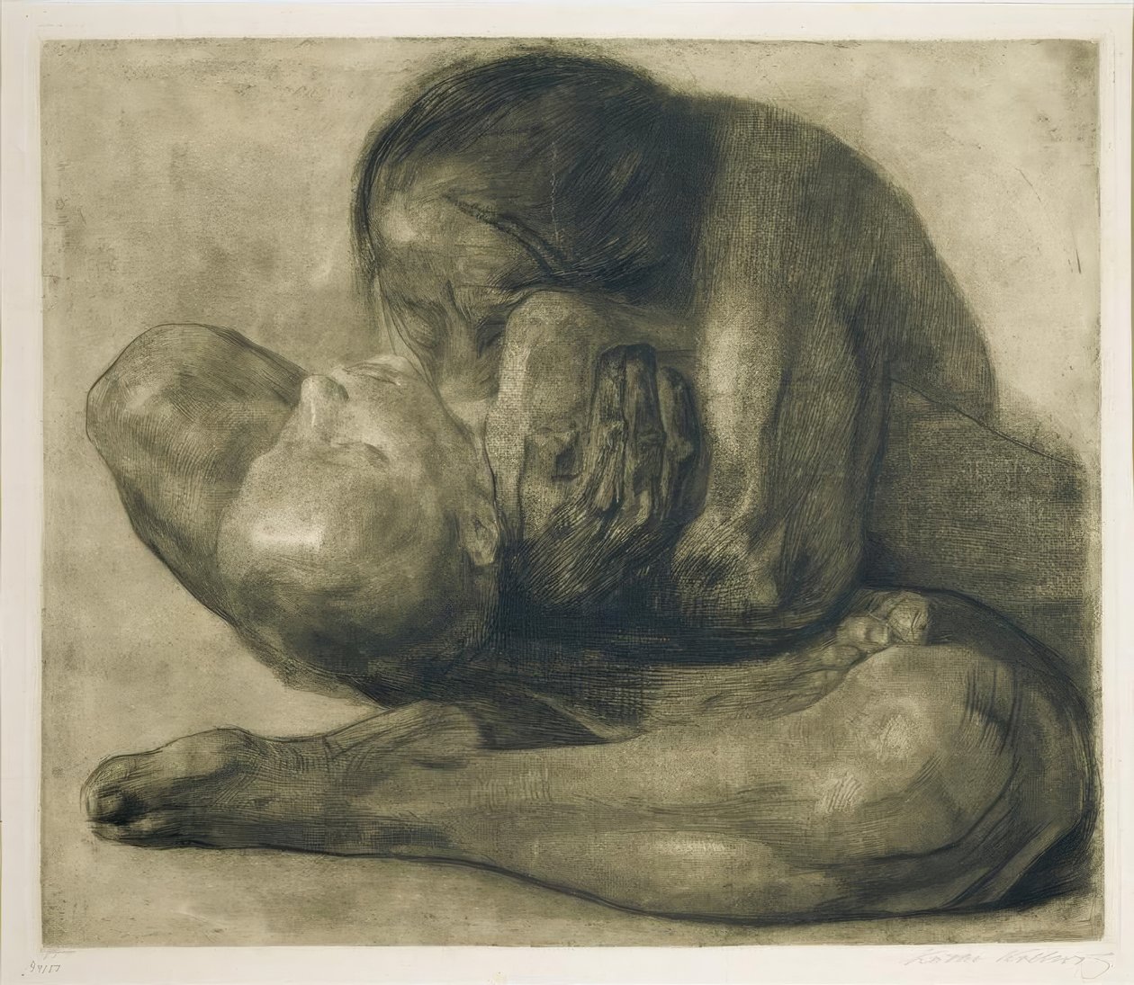 Kobieta z martwym dzieckiem autorstwa Käthe Kollwitz