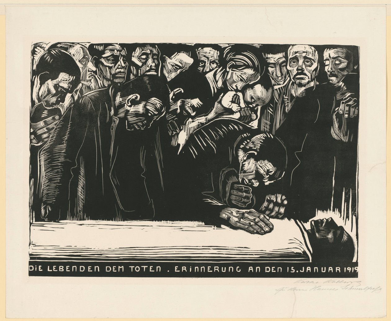 Arkusz pamiątkowy dla Karla Liebknechta (3. i ostateczna wersja, 6. stan) autorstwa Käthe Kollwitz