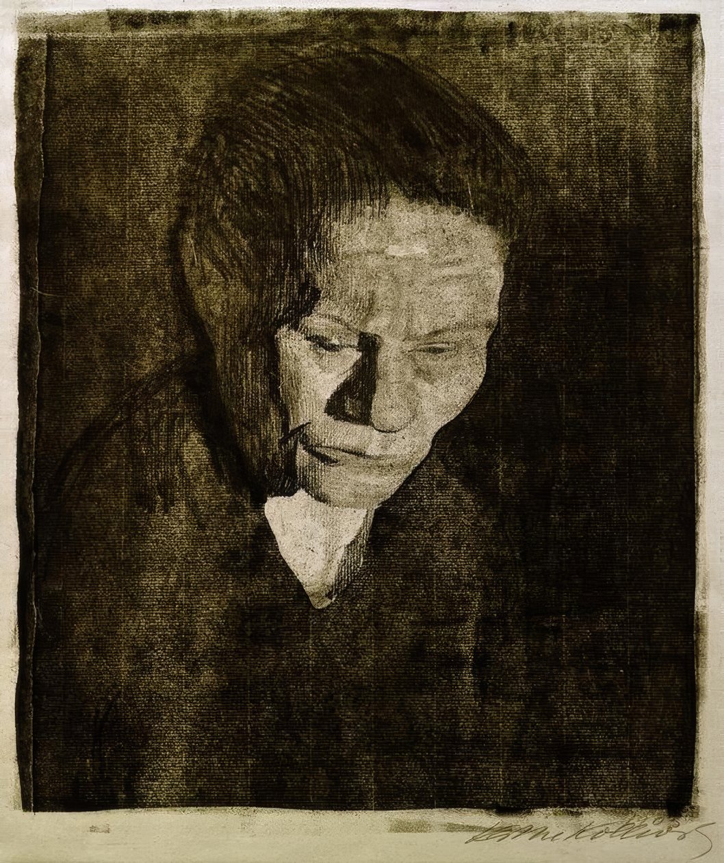 Obniżona głowa kobiety autorstwa Käthe Kollwitz