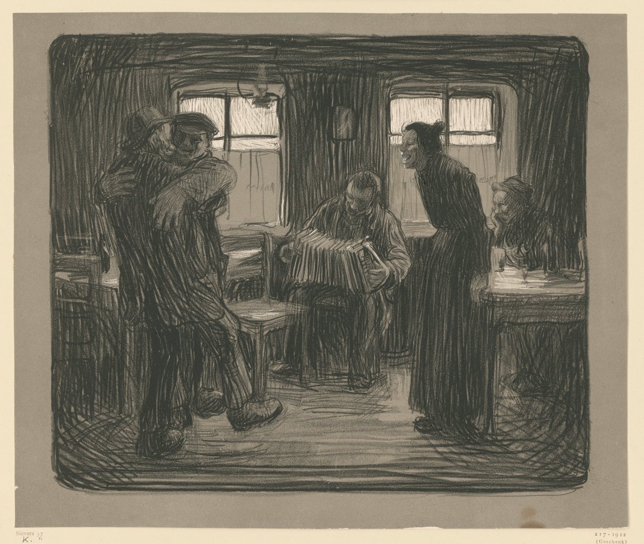 Hamburska knajpa (prawdopodobnie unikat) autorstwa Käthe Kollwitz