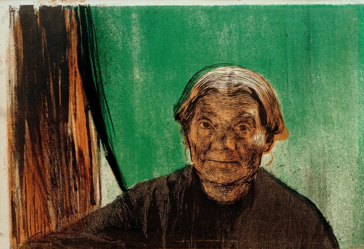K. Kollwitz, stara kobieta przy oknie autorstwa Käthe Kollwitz