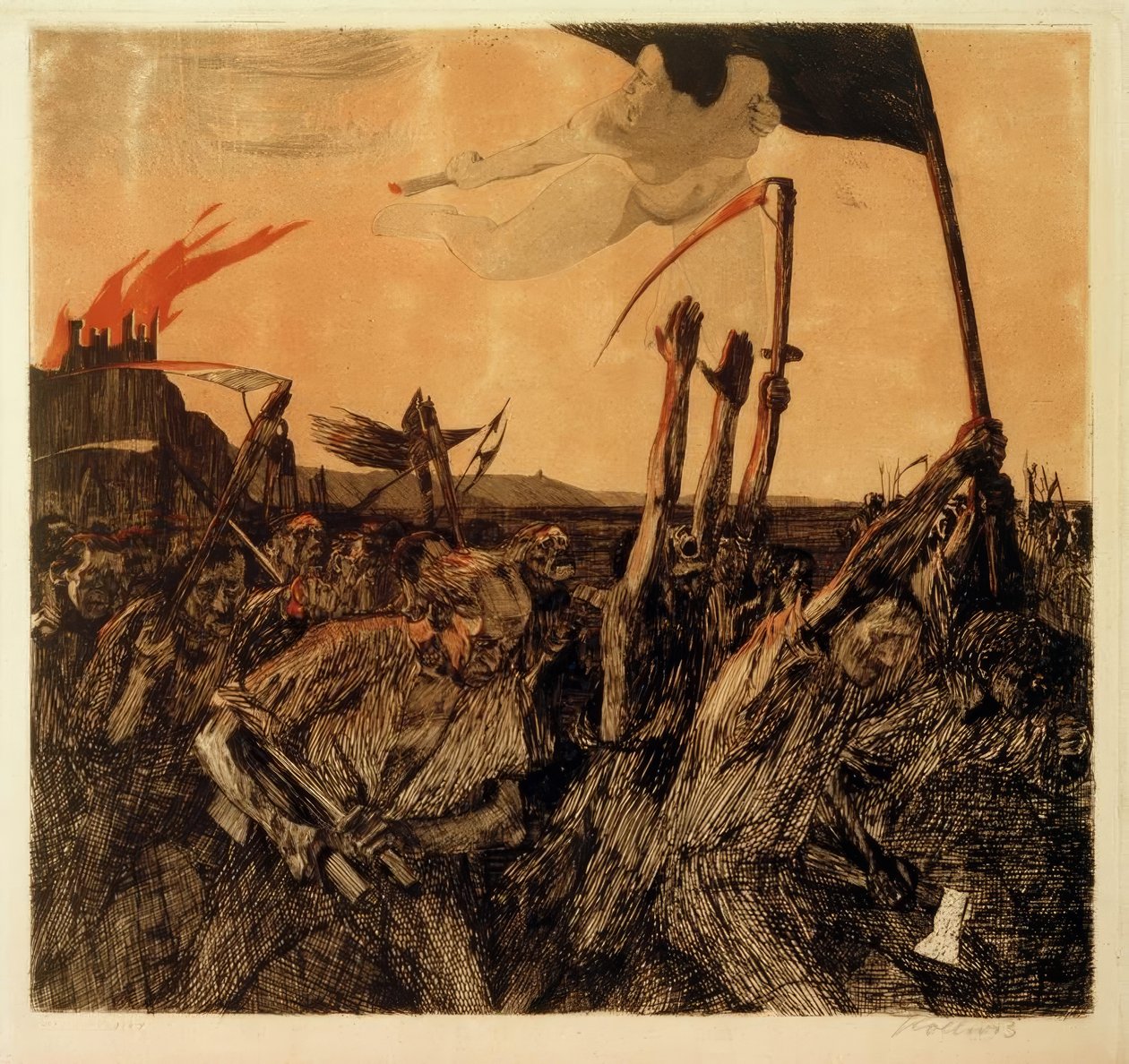 Kathe Kollwitz, zamieszki autorstwa Käthe Kollwitz