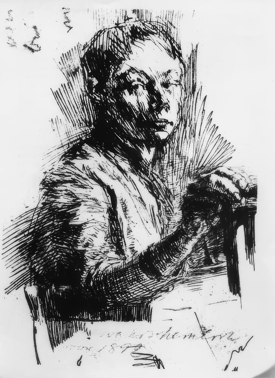 Käthe Kollwitz, autoportret, rysunek autorstwa Käthe Kollwitz