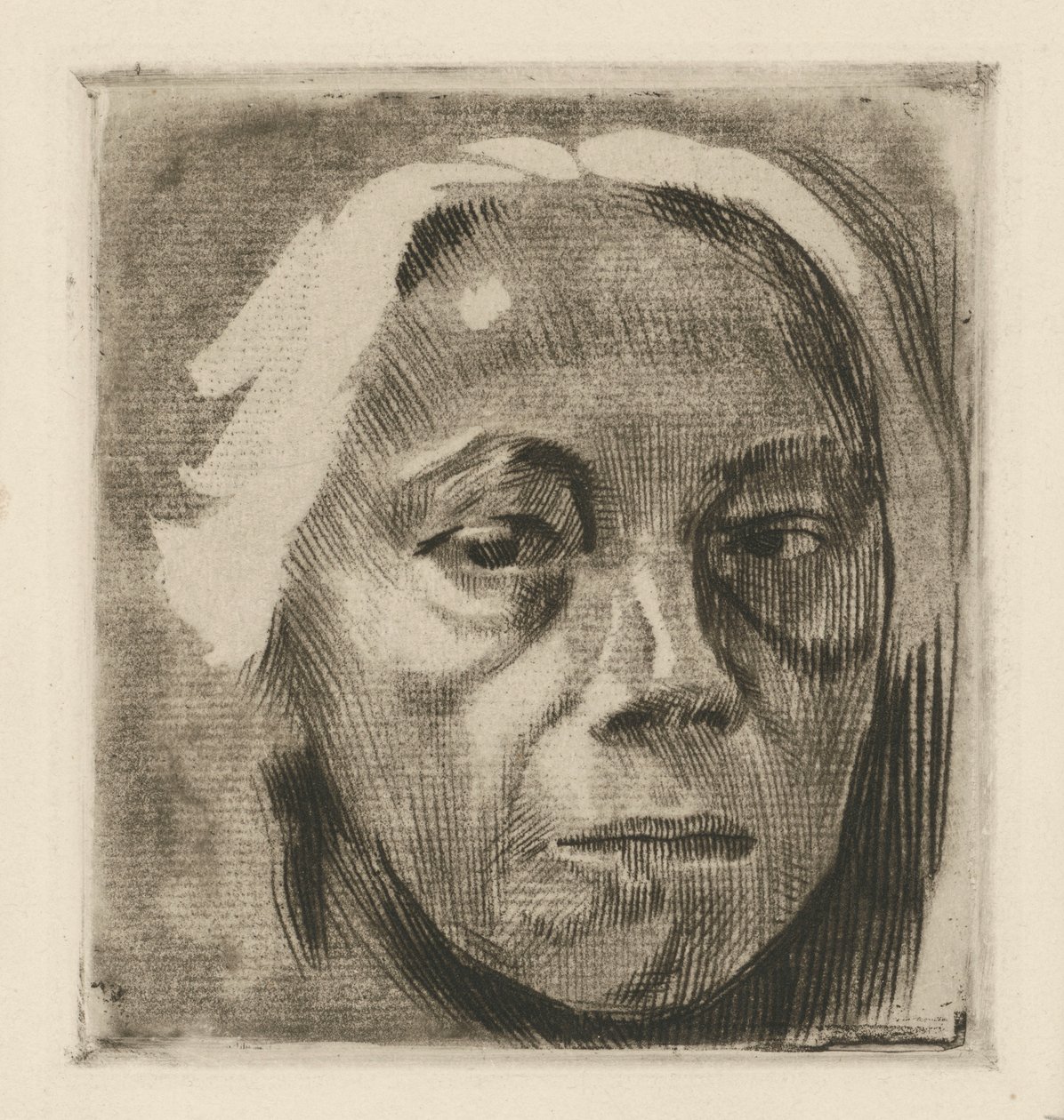 Autoportret (odrzucona wersja) autorstwa Käthe Kollwitz