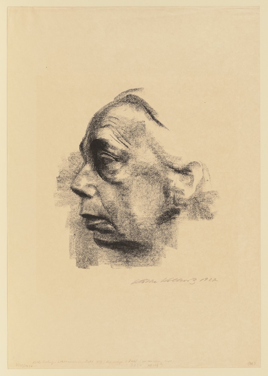 Autoportret z profilu autorstwa Käthe Kollwitz