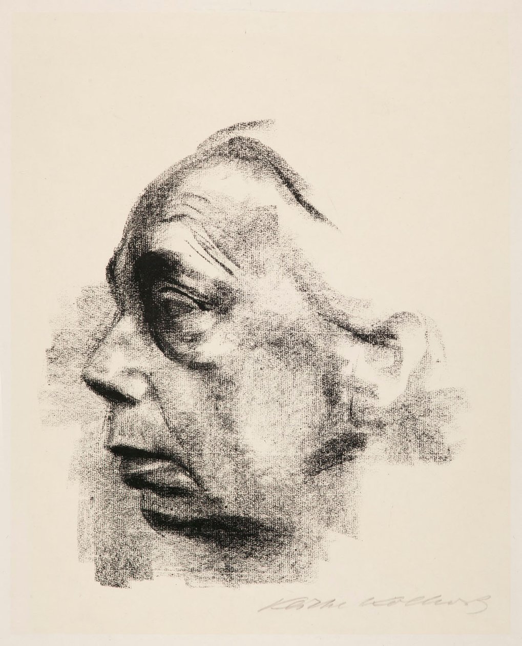Autoportret z profilu autorstwa Käthe Kollwitz