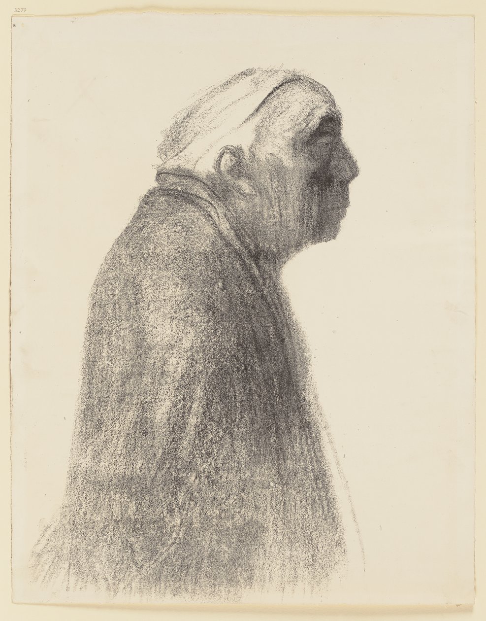 Autoportret z profilu w prawo autorstwa Käthe Kollwitz