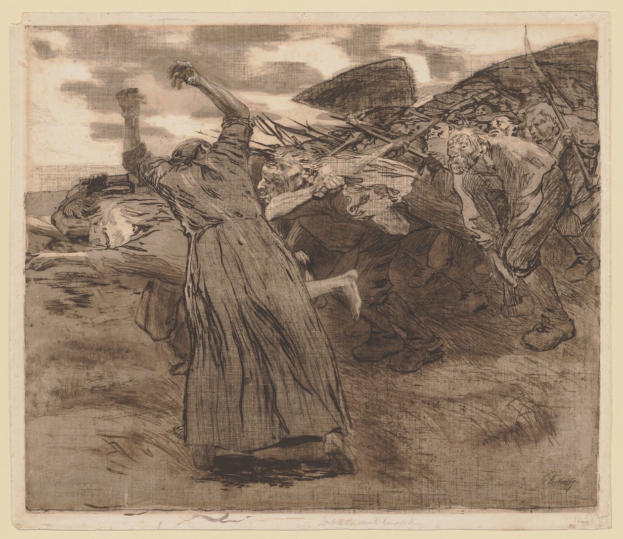 Arkusz nr 5 z cyklu „Wojna chłopska” autorstwa Käthe Kollwitz