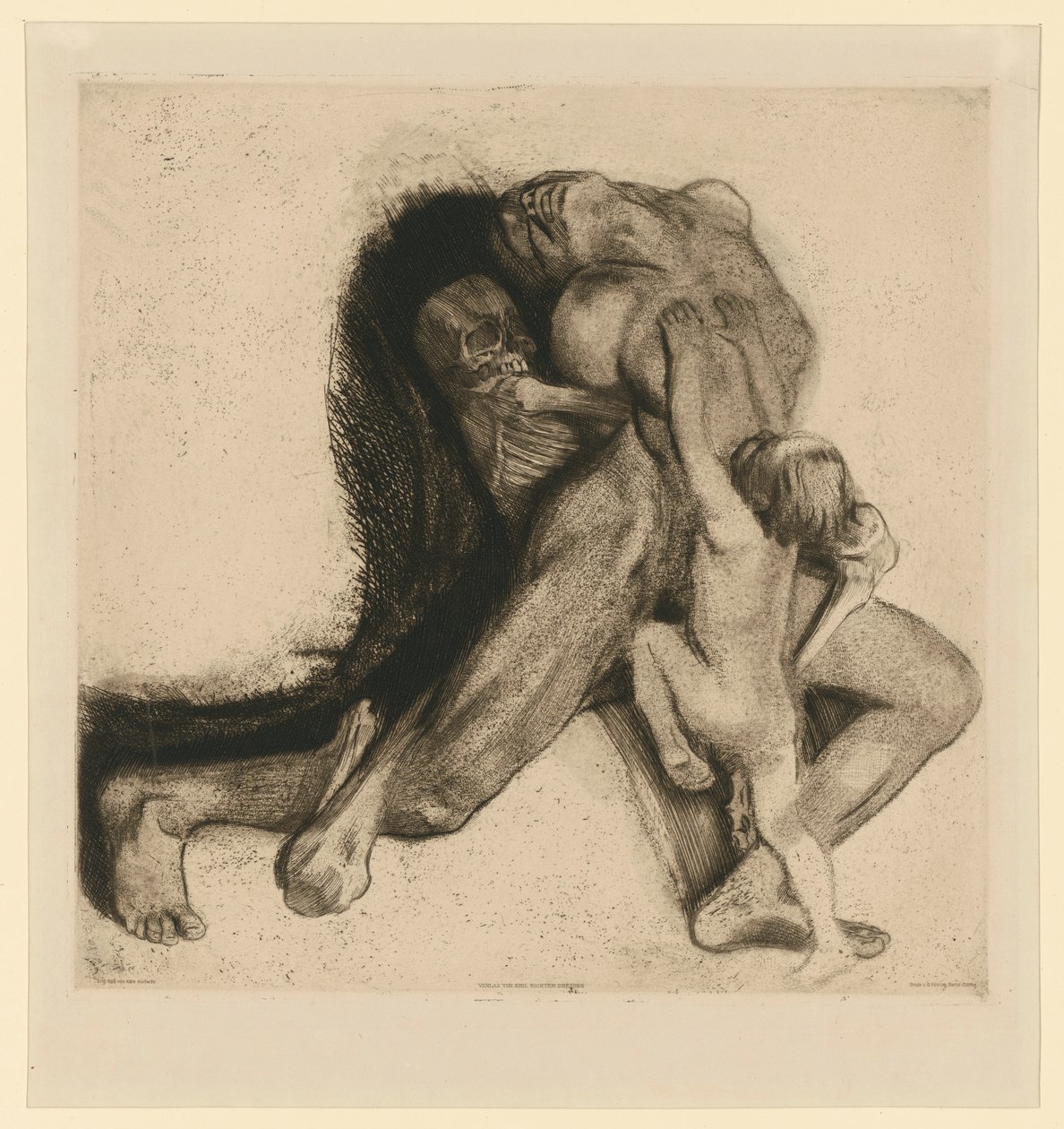 Śmierć i kobieta (6. stan) autorstwa Käthe Kollwitz
