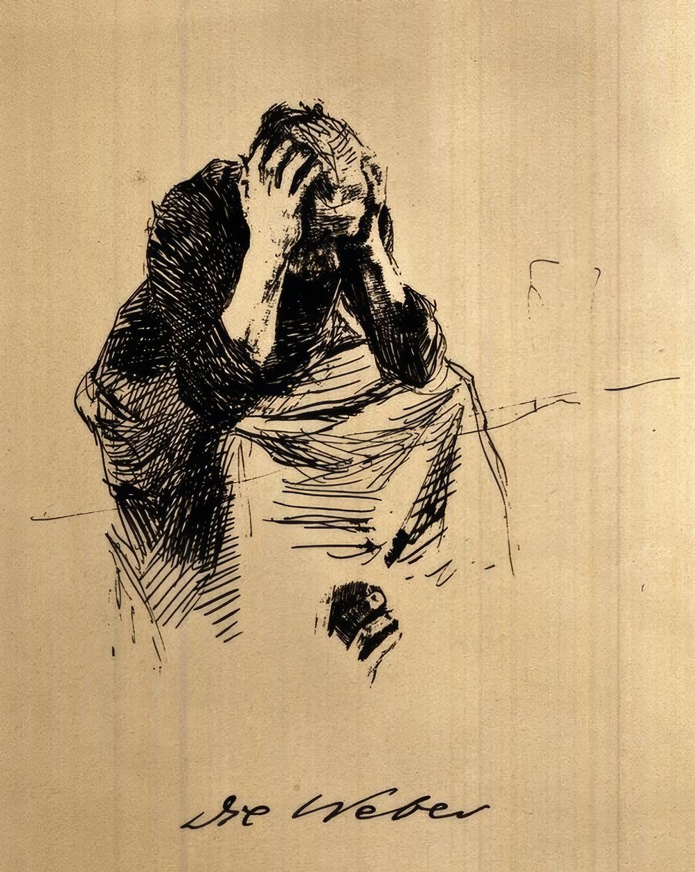 Rozpaczająca kobieta autorstwa Käthe Kollwitz