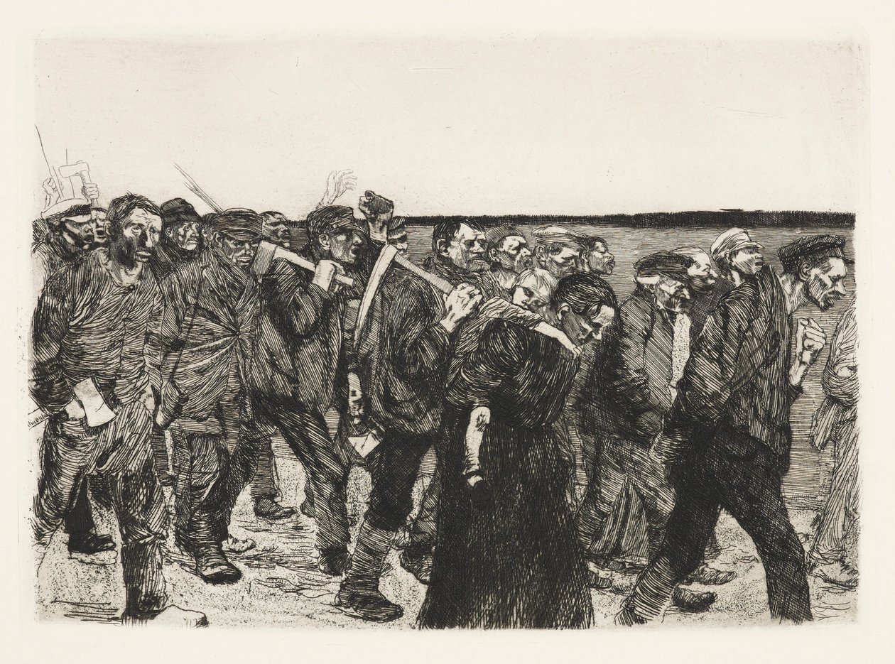 Weberzug (Marsz tkaczy) autorstwa Käthe Kollwitz