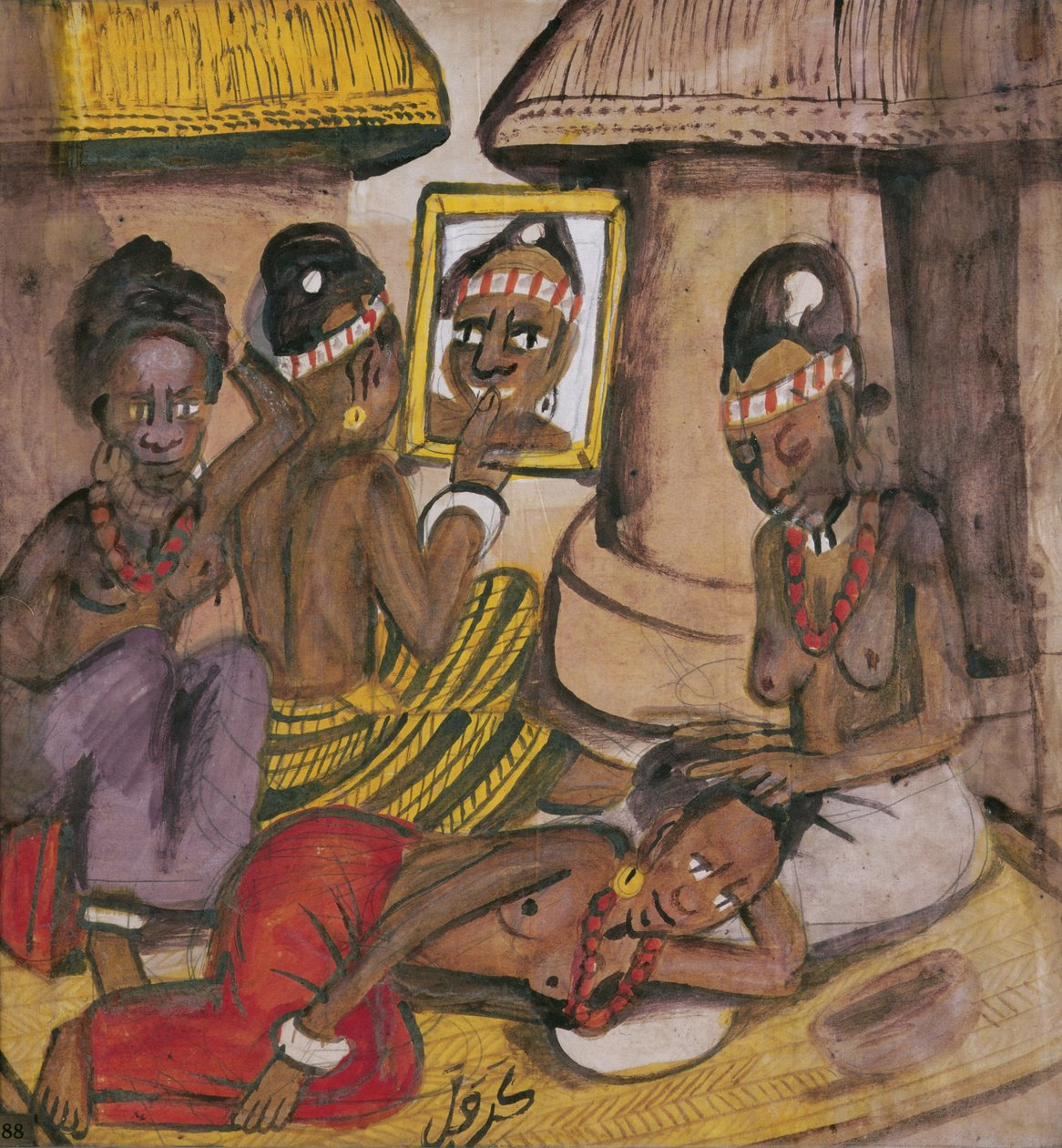 Mali Kobiety, ok. 1929 (olej na płótnie) autorstwa Kalifala Sidibe