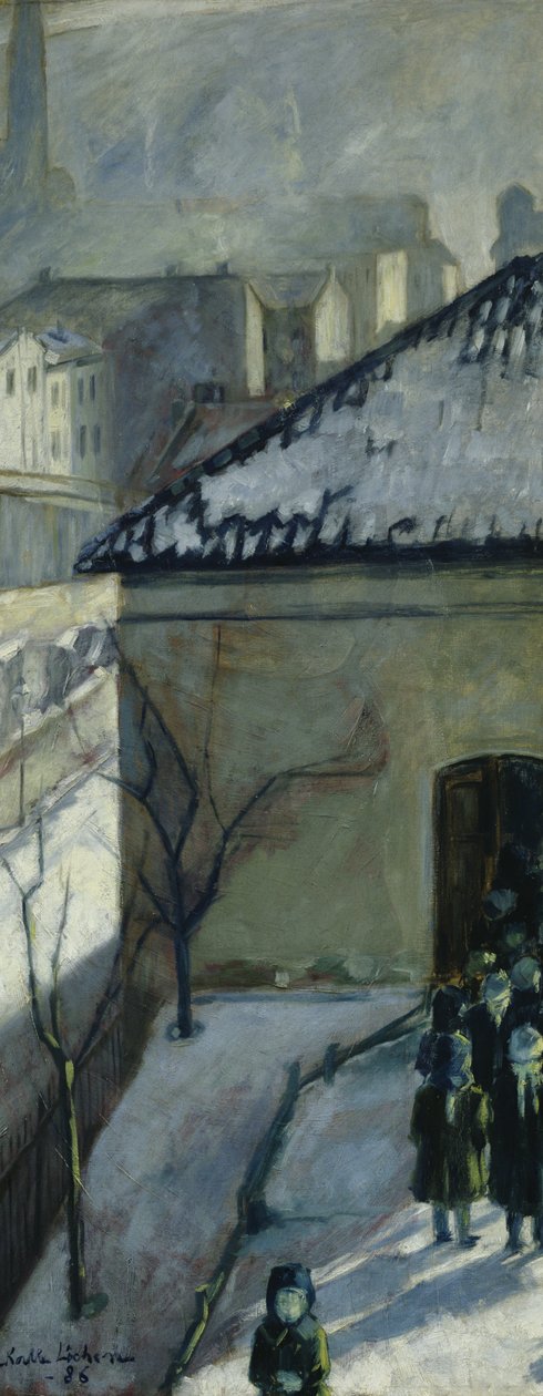 Widok w kierunku szkoły Ruseloekka, Oslo (olej na płótnie) autorstwa Kalle Lochen
