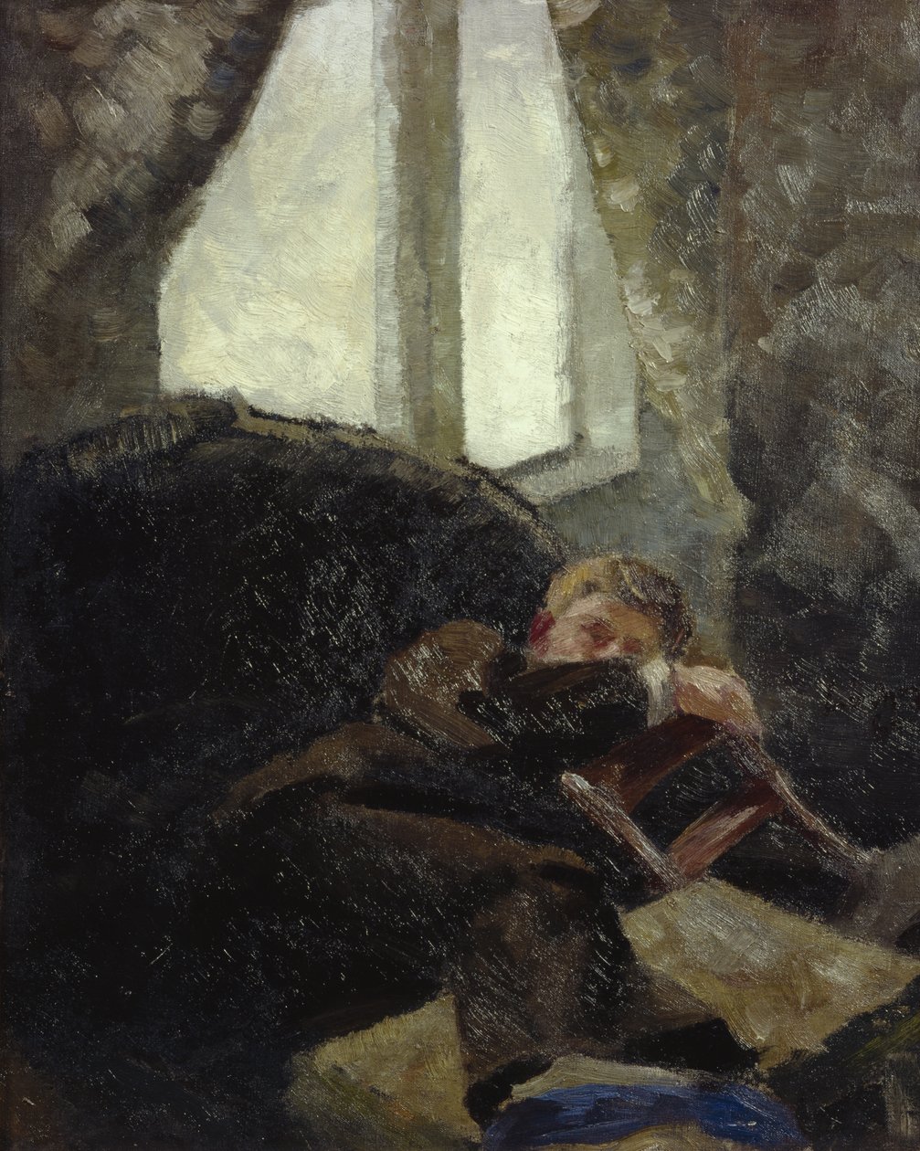 Młody człowiek - dzień po (kac) 1884 (olej na płótnie) autorstwa Kalle Lochen