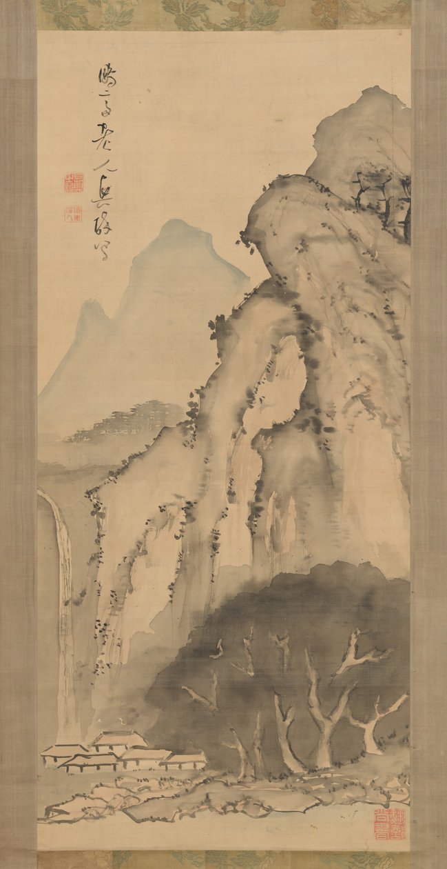 Krajobraz z wodospadem, ca. 1817. autorstwa Kameda Bosai