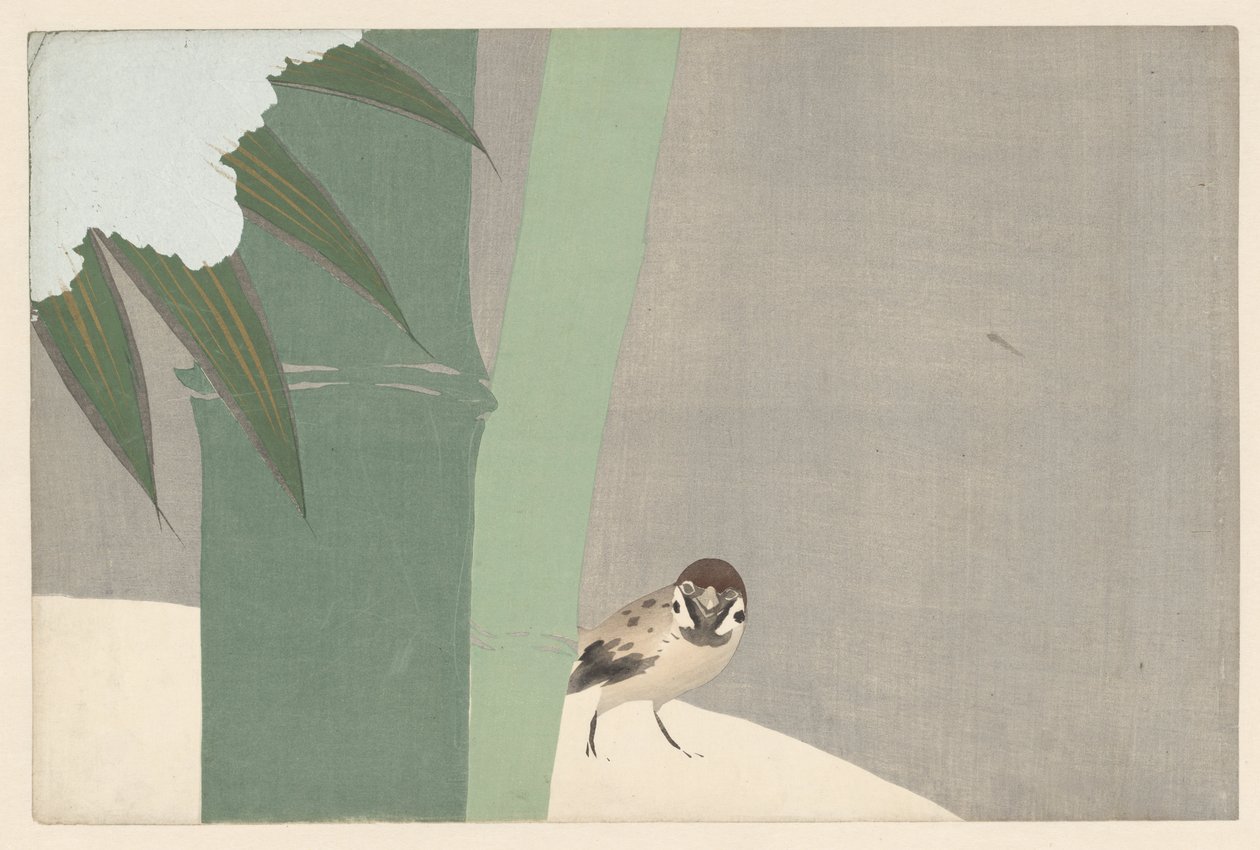 Bambus na śniegu, 1909 (drewnodruk) autorstwa Kamisaka Sekka