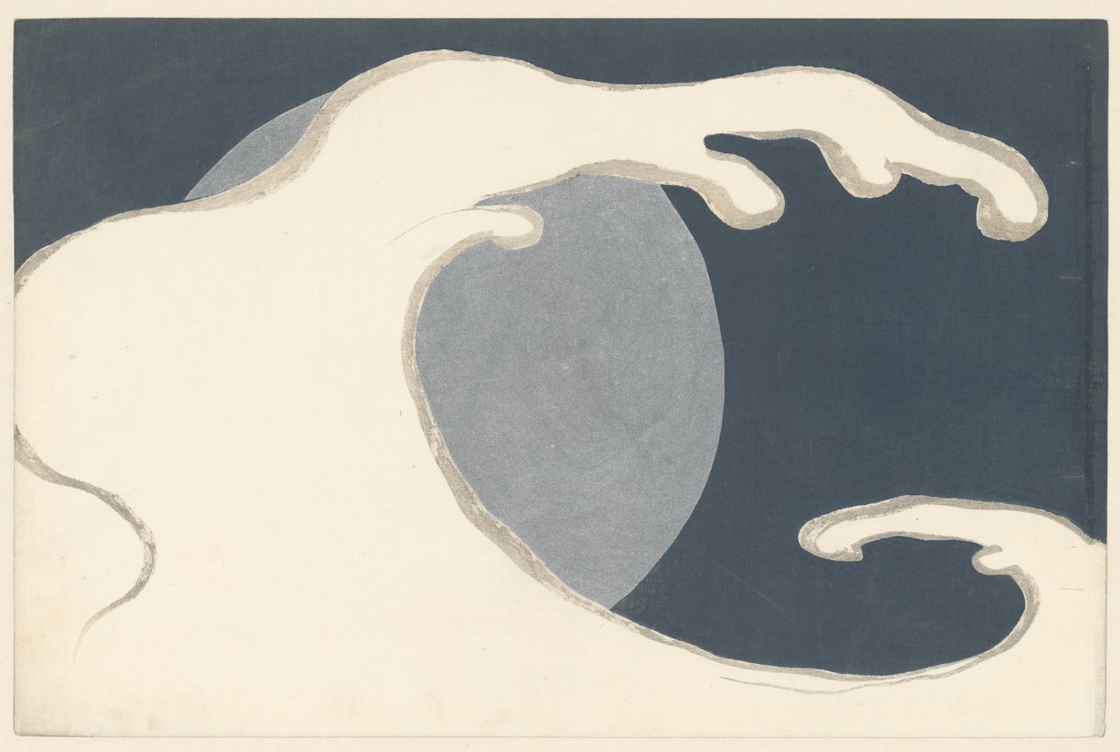 Wielka fala, 1909 (drewnodruk) autorstwa Kamisaka Sekka