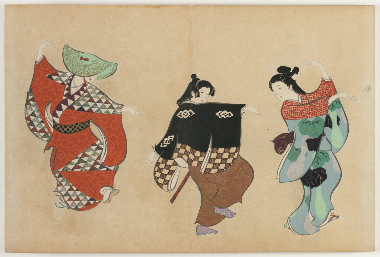 Kwiaty stu światów (Momoyogusa): taniec (Odori) autorstwa Kamisaka Sekka