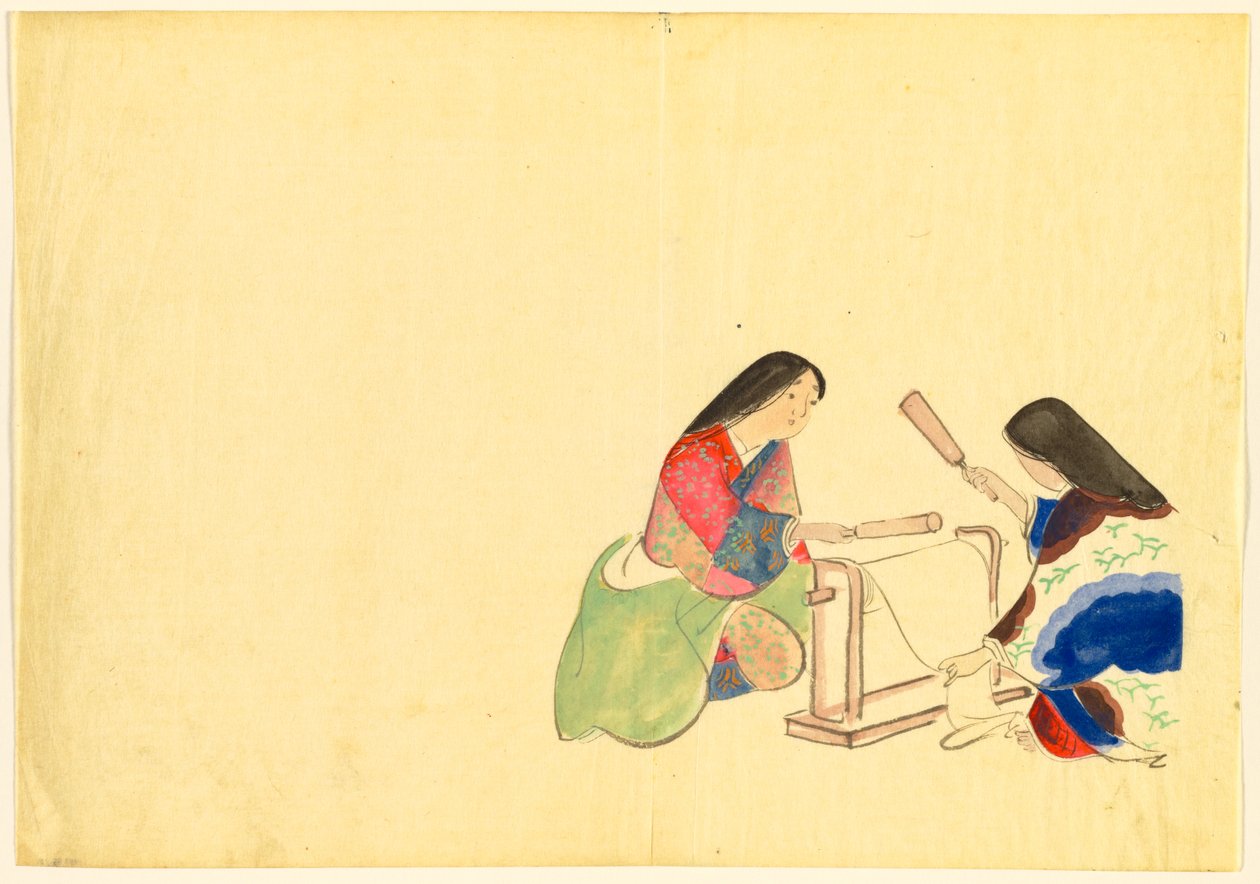Kwiaty stu światów (Momoyogusa): Fulling Silk (Uchiginu) autorstwa Kamisaka Sekka