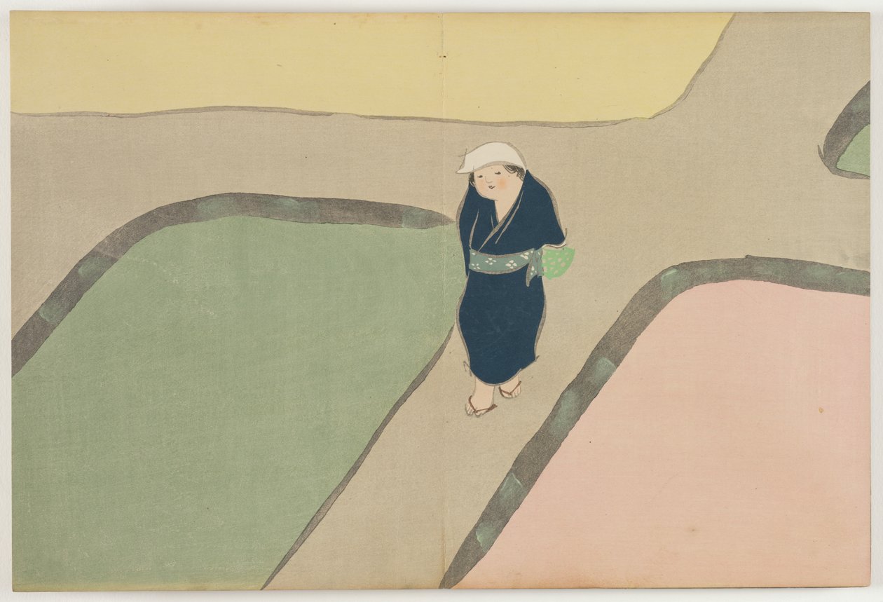 Kwiaty stu światów (Momoyogusa): Wiosenne pole (Haru no tanomo) autorstwa Kamisaka Sekka