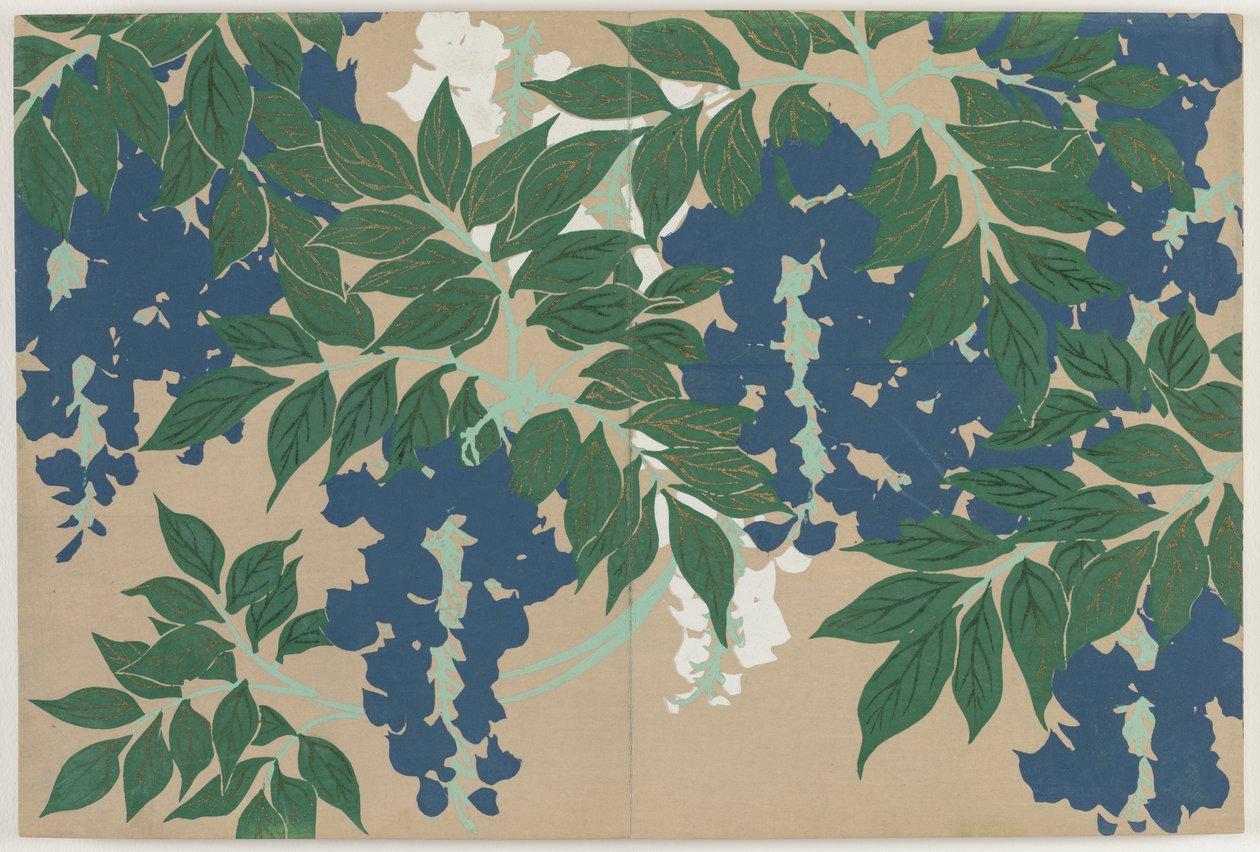 Kwiaty stu światów (Momoyogusa): Wisteria (Fuji) autorstwa Kamisaka Sekka