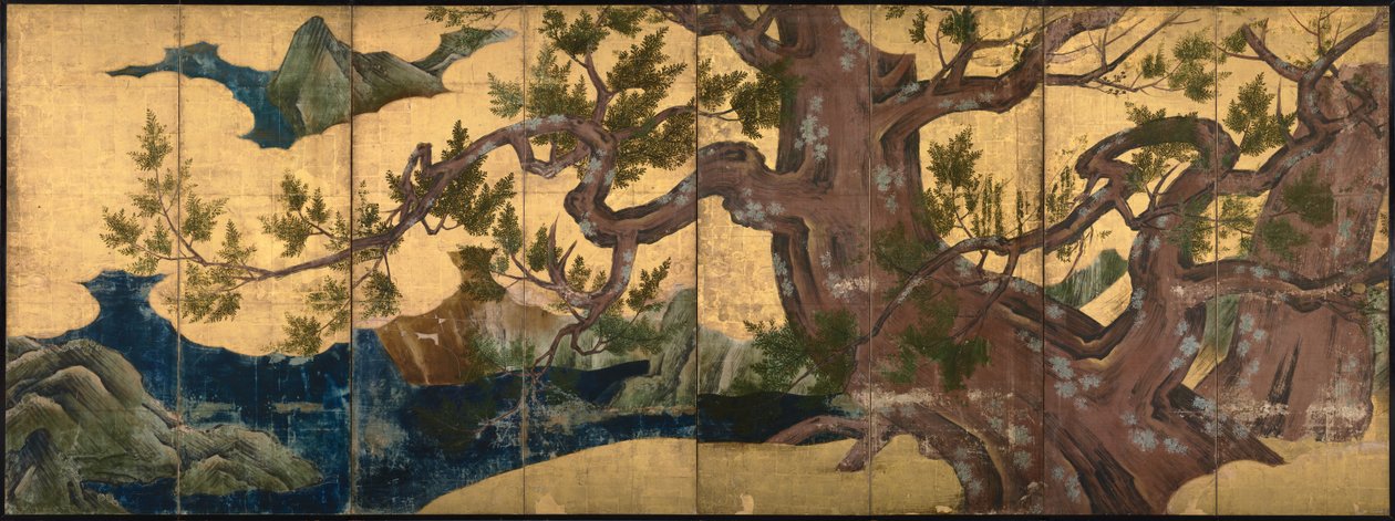 Drzewo cyprysowe autorstwa Kano Eitoku