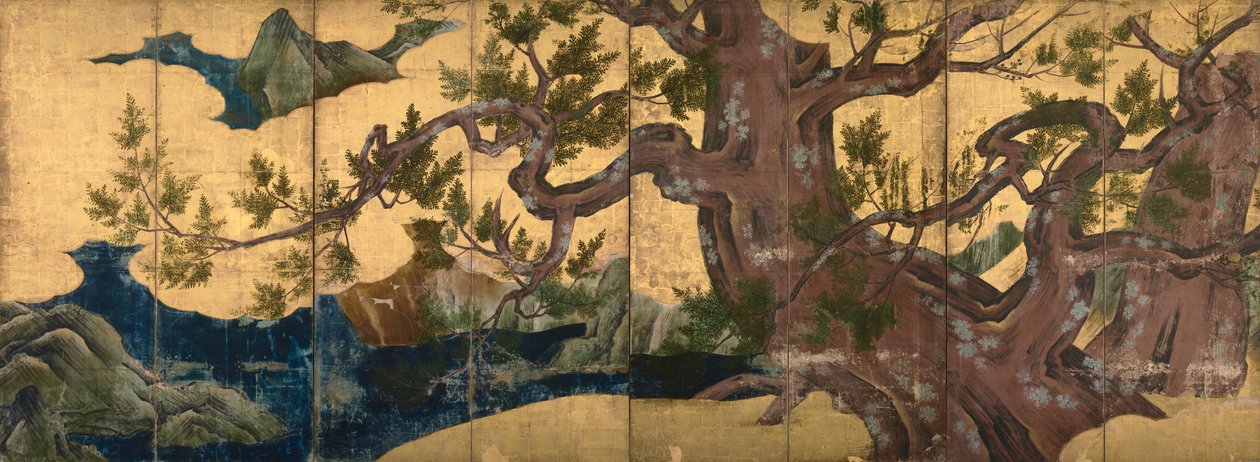 Drzewa cyprysowe autorstwa Kano Eitoku