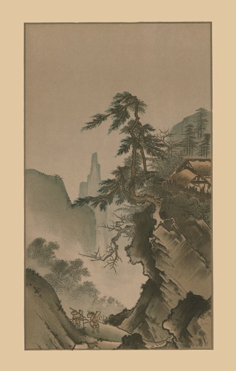 Chiński pejzaż, XVI wiek, 1886 autorstwa Kano Masanobu
