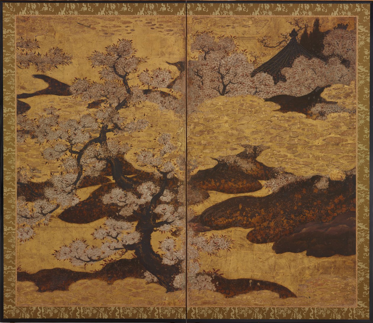Kwitnąca wiśnia, okres Edo, ok. 1580-1635. autorstwa Kano Sanraku