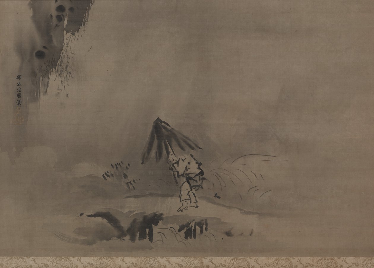 Wieczorny prysznic, XVII wiek. autorstwa Kanō Tan’yū