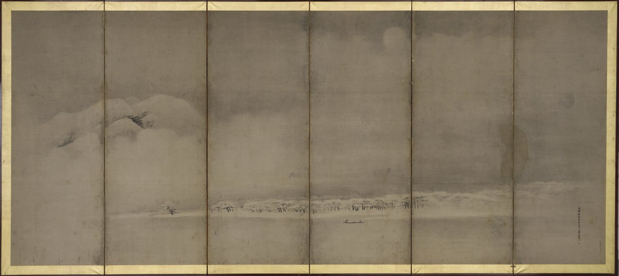Mount Fuji i Matsubara Point, ekrany autorstwa Kano Tanyu