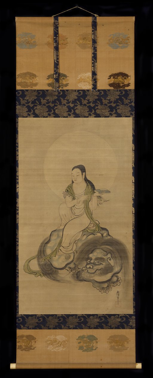 Monju Bosatsu (tusz i kolor na papierze) autorstwa Kano Yasunobu