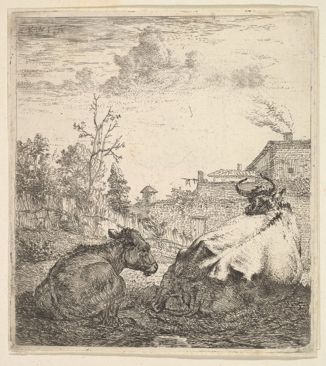 Krowa i Cielę, XVII wiek. autorstwa Karel Du Jardin